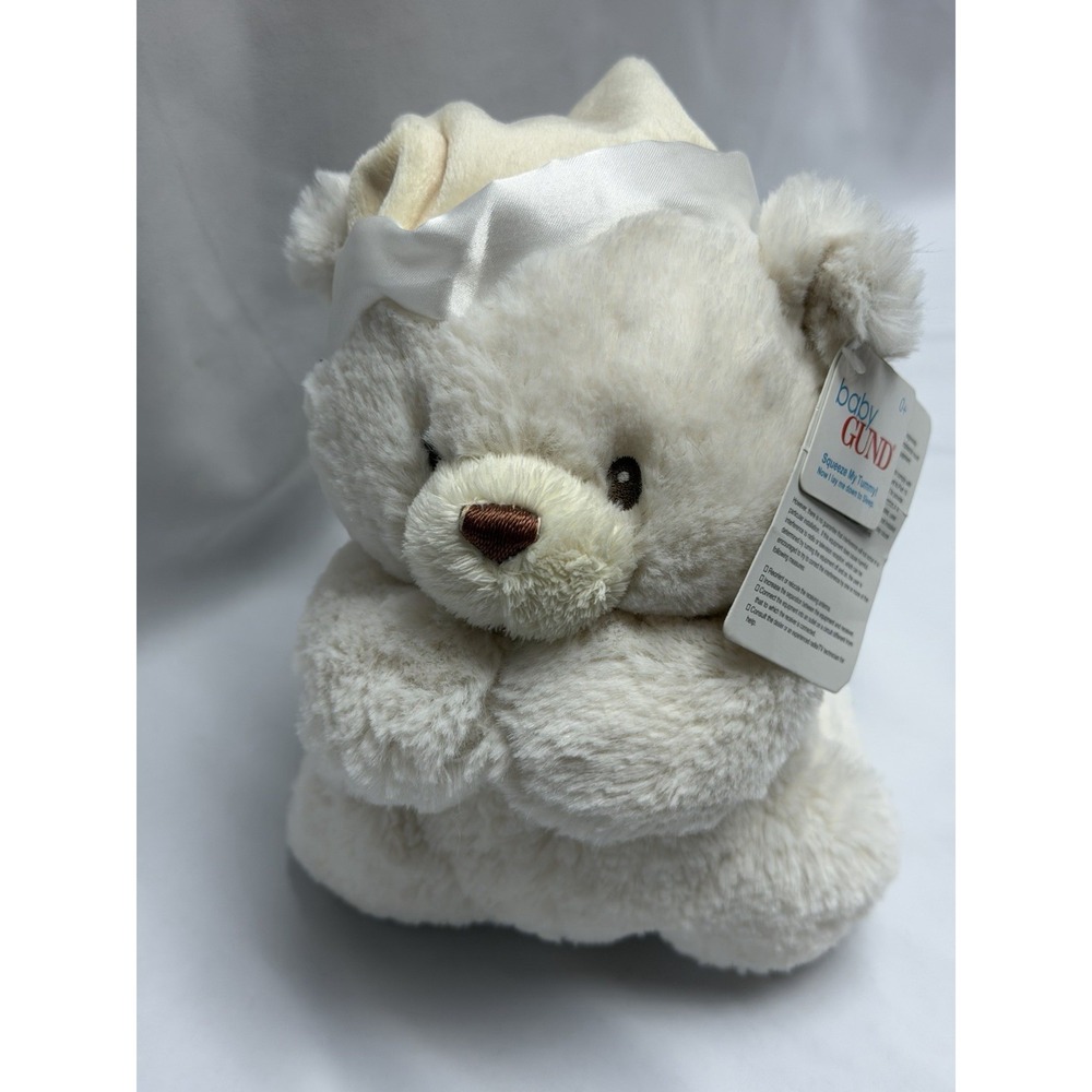 New Baby Gund Plush Praying Bear Now I Lay Me Down to Sleep Defective